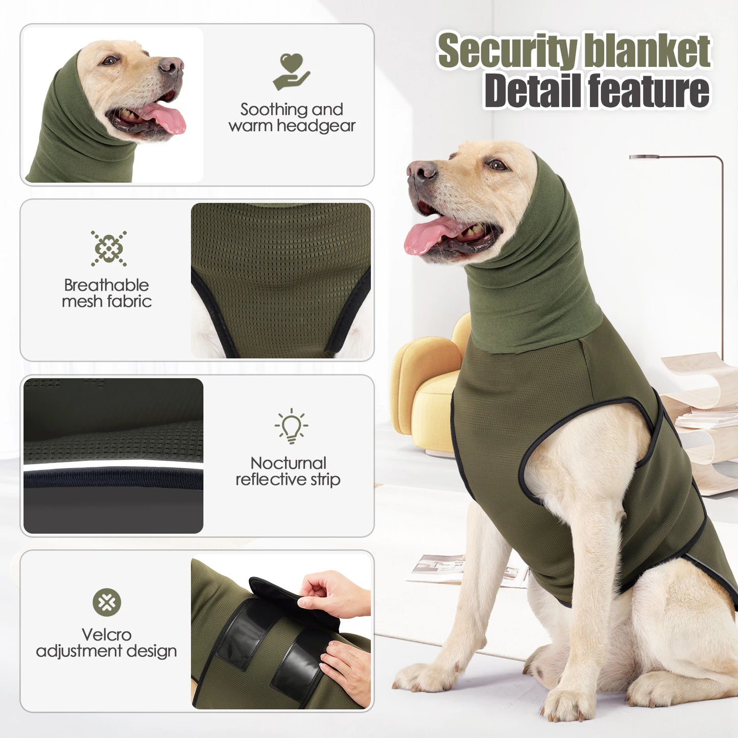 Manozzi CalmVest™ – Kalmerend Drukvest tegen Vuurwerkangst & Stress bij Honden