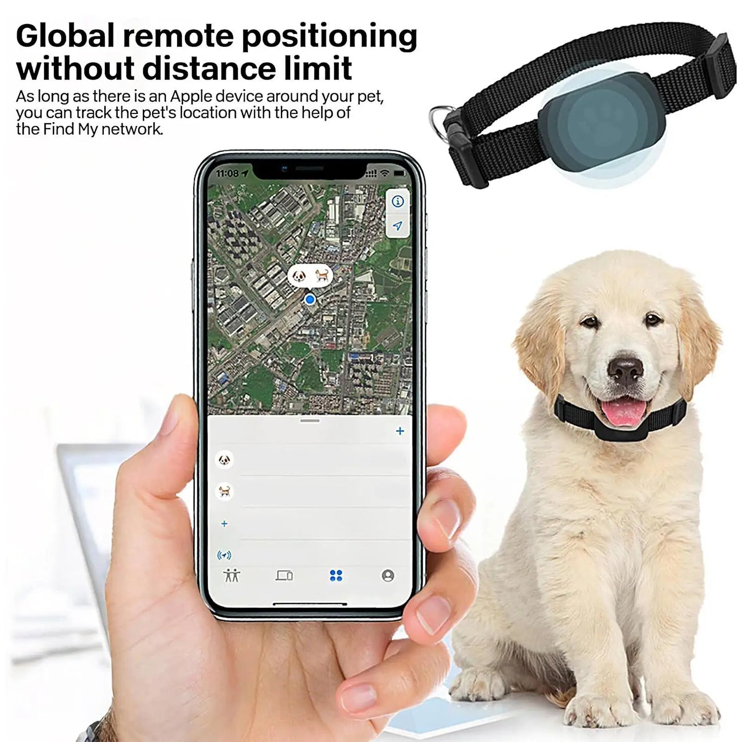Manozzi PetTracker™ – GPS Halsband voor Katten & Kleine Honden met Veiligheidssluiting & Lange Batterijduur