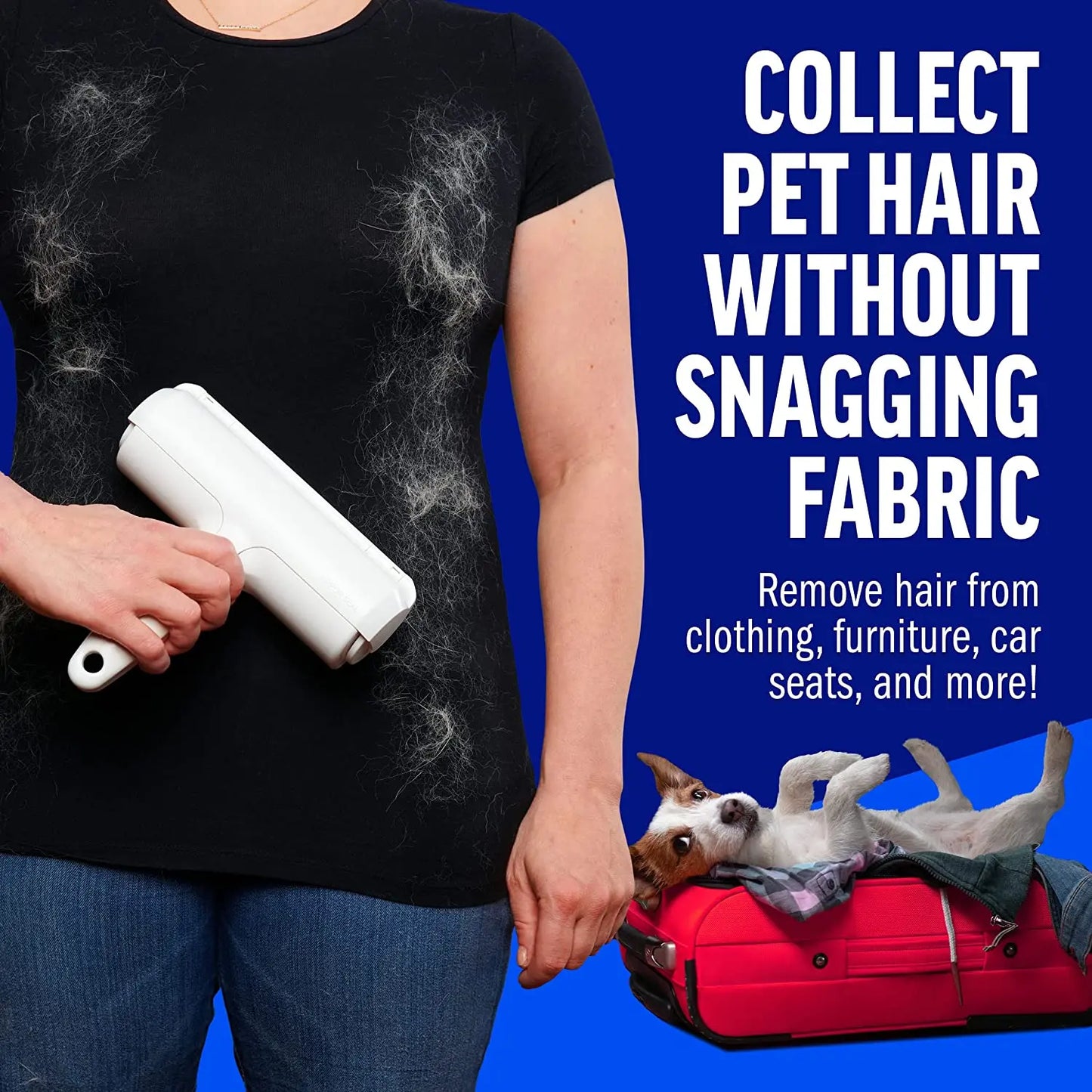 🧺 Manozzi FurRemover™ – Herbruikbare Haar- & Pluizenroller voor Meubels & Kleding.  Zacht voor je meubels. Hard tegen haren.
