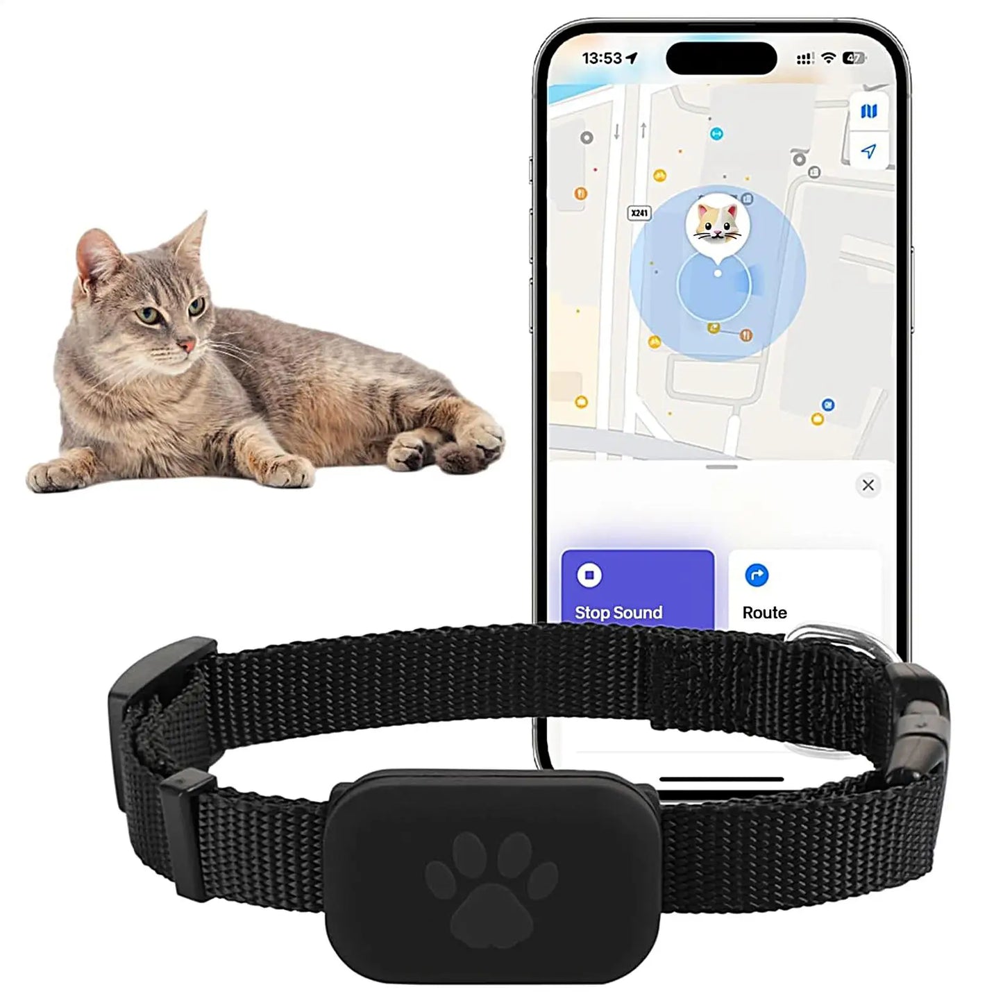 Manozzi PetTracker™ – GPS Halsband voor Katten & Kleine Honden met Veiligheidssluiting & Lange Batterijduur