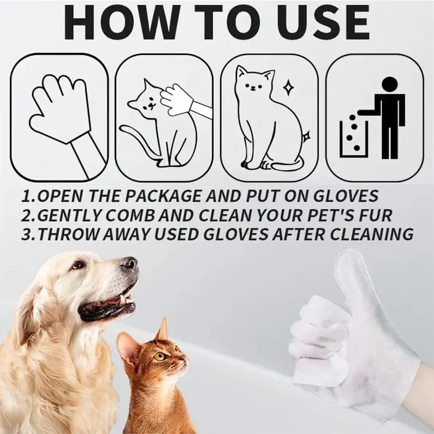 💧 Manozzi CleanGlove™Bestel 4 pakken en betaal €25!!! – Waterloze verzorgingshandschoenen voor Katten & Honden