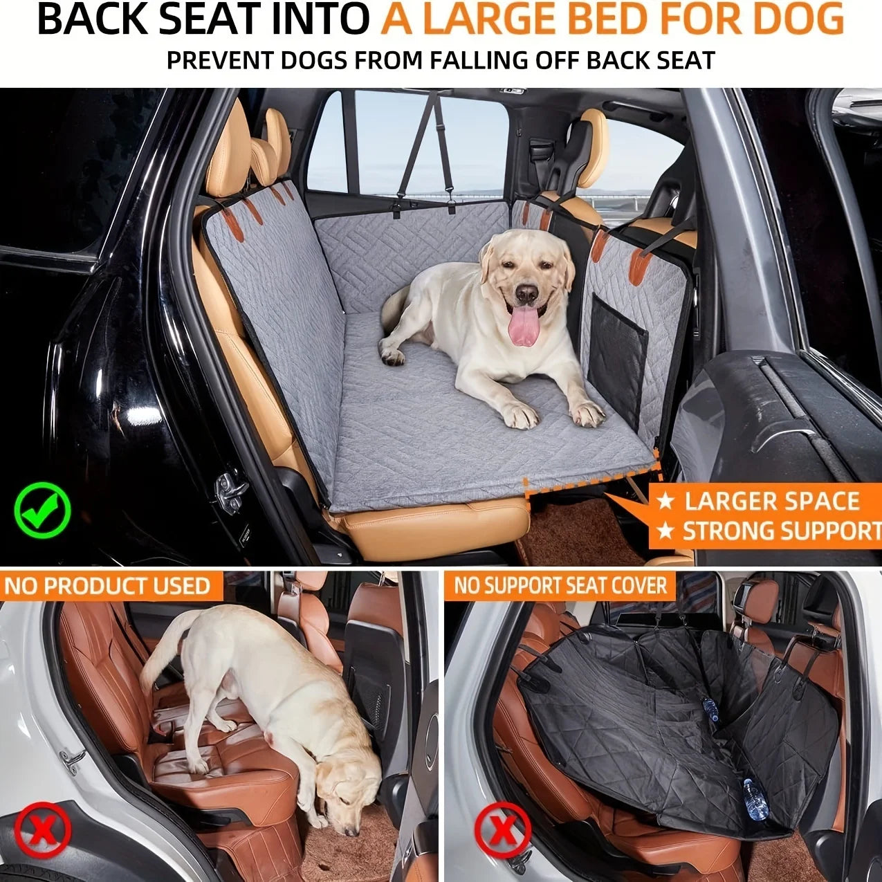 š¶ Manozzi TravelBed⢠ā Luxe Waterdichte Achterbankbeschermer & Honden Autobed