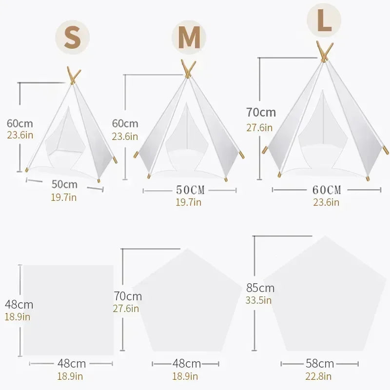 Manozzi CozyTent™ – Luxe Tipi Tent & Veilige Schuilplek tegen Vuurwerk voor Katten & Kleine Honden
