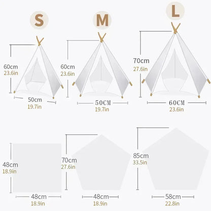 Manozzi CozyTent™ – Luxe Tipi Tent & Veilige Schuilplek tegen Vuurwerk voor Katten & Kleine Honden